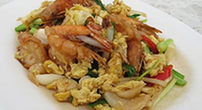 กุ้งราดซอสมะขาม