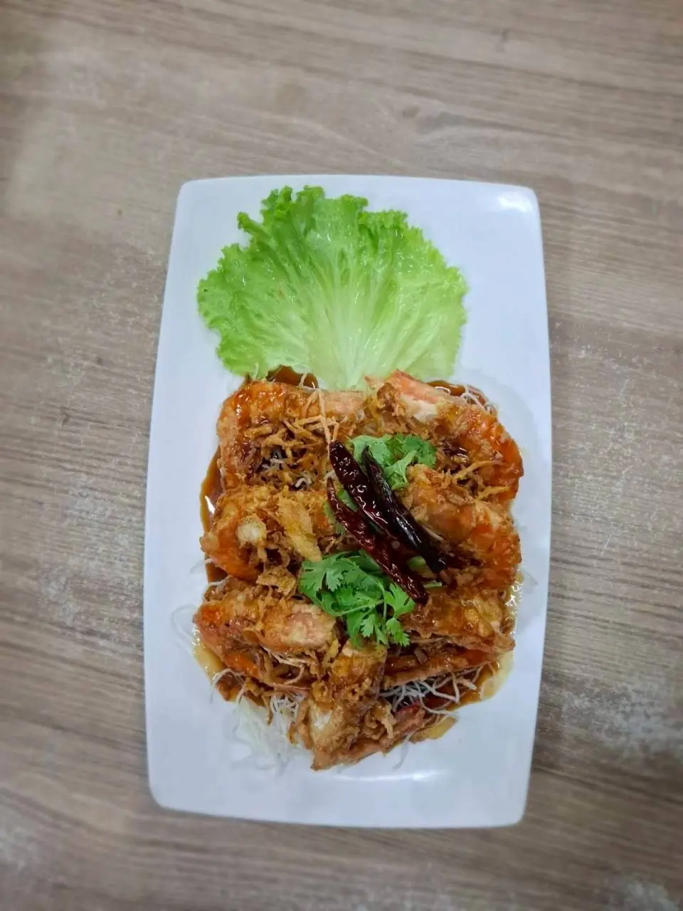 กุ้งราดซอสมะขาม